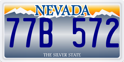 NV license plate 77B572