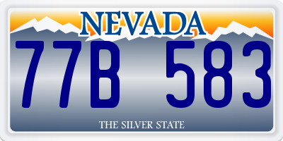 NV license plate 77B583