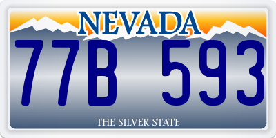 NV license plate 77B593