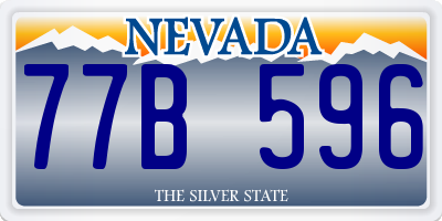 NV license plate 77B596