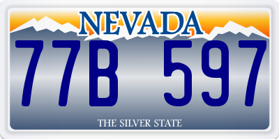NV license plate 77B597