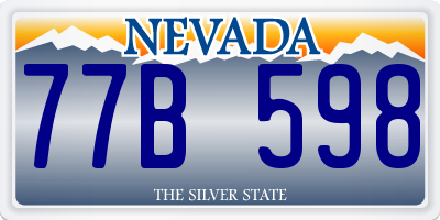 NV license plate 77B598
