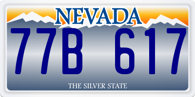NV license plate 77B617