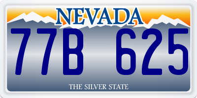 NV license plate 77B625