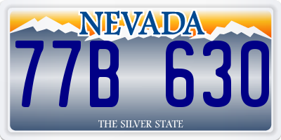NV license plate 77B630