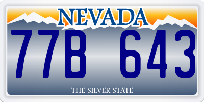 NV license plate 77B643