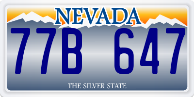 NV license plate 77B647