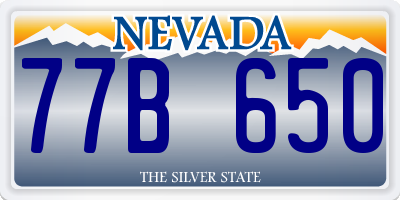 NV license plate 77B650