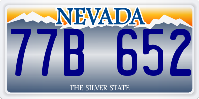 NV license plate 77B652