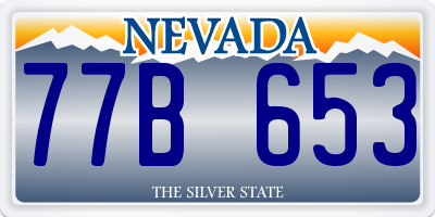 NV license plate 77B653