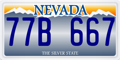 NV license plate 77B667