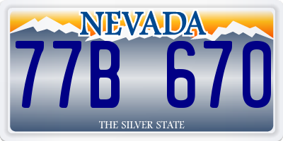 NV license plate 77B670