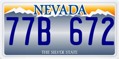 NV license plate 77B672
