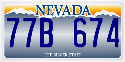 NV license plate 77B674