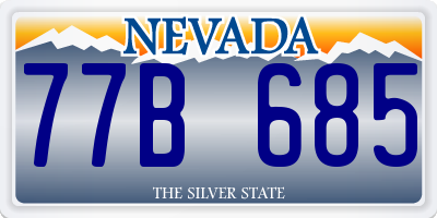 NV license plate 77B685