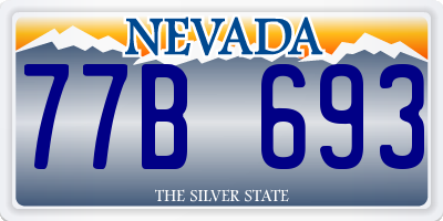NV license plate 77B693