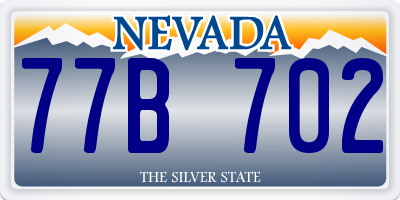 NV license plate 77B702