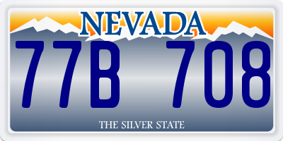 NV license plate 77B708