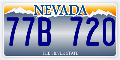 NV license plate 77B720