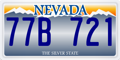 NV license plate 77B721