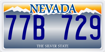 NV license plate 77B729