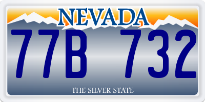 NV license plate 77B732