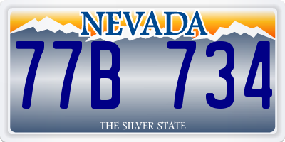 NV license plate 77B734
