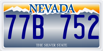 NV license plate 77B752