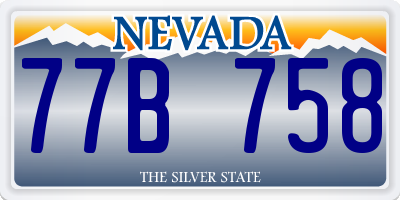 NV license plate 77B758