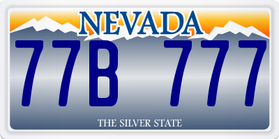 NV license plate 77B777
