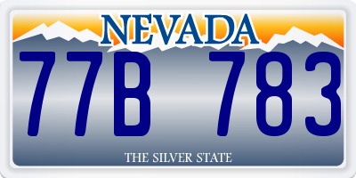 NV license plate 77B783