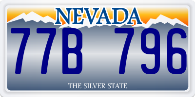 NV license plate 77B796