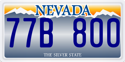 NV license plate 77B800
