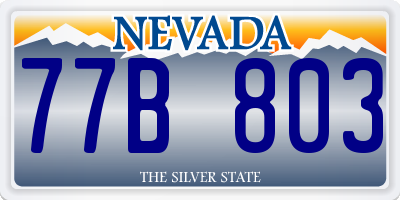 NV license plate 77B803
