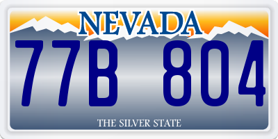 NV license plate 77B804