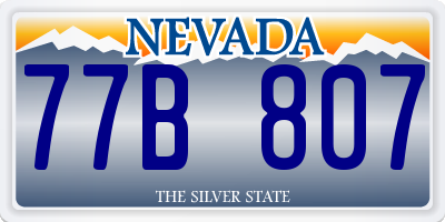 NV license plate 77B807