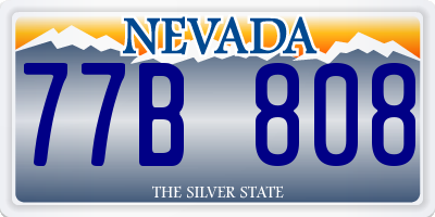 NV license plate 77B808