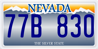 NV license plate 77B830