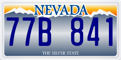 NV license plate 77B841