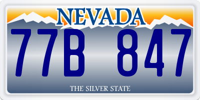 NV license plate 77B847