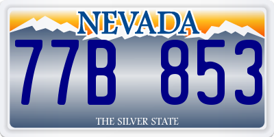 NV license plate 77B853