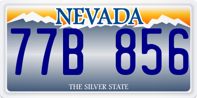 NV license plate 77B856