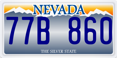 NV license plate 77B860