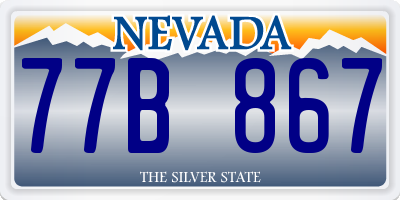 NV license plate 77B867