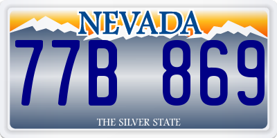 NV license plate 77B869