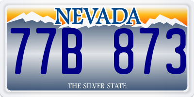 NV license plate 77B873