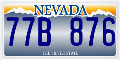 NV license plate 77B876