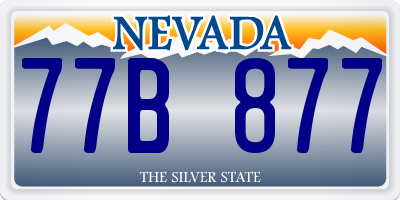 NV license plate 77B877