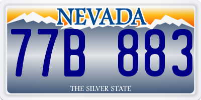 NV license plate 77B883