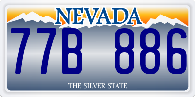 NV license plate 77B886